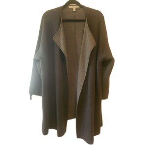 Nordstrom Signature 100% Cashmere Gray Duster Cardigan Open Waterfall M/L
